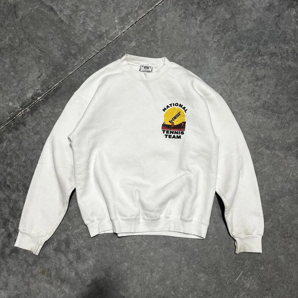 K-SWISS National Tennis Team crewneck sweatshirt Large 90s retro vtg 00s y2k